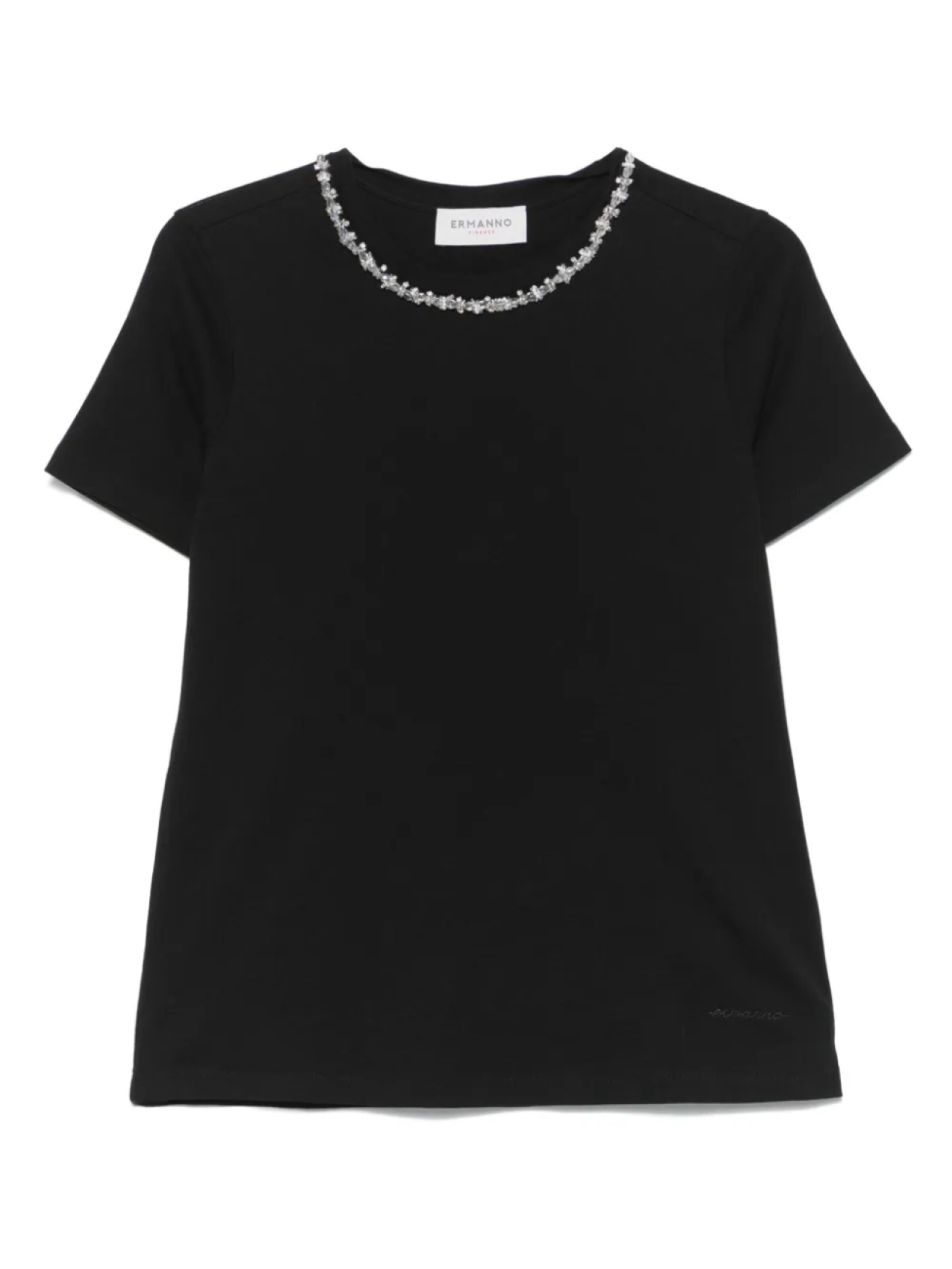 Футболка, украшенная кристаллами ERMANNO FIRENZE, черный
Футболка, украшенная кристаллами ERMANNO FIRENZE, черный