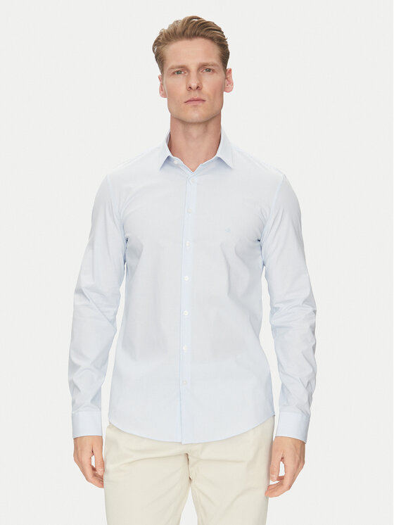 Рубашка облегающего кроя K10K114301 Calvin Klein, голубой
Рубашка облегающего кроя K10K114301 Calvin Klein, голубой