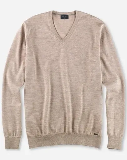 OLYMP Свитер с V-образным вырезом "OLYMP Knit Casual", свитер классической вязки, бежевый
OLYMP Свитер с V-образным вырезом "OLYMP Knit Casual", свитер классической вязки, бежевый