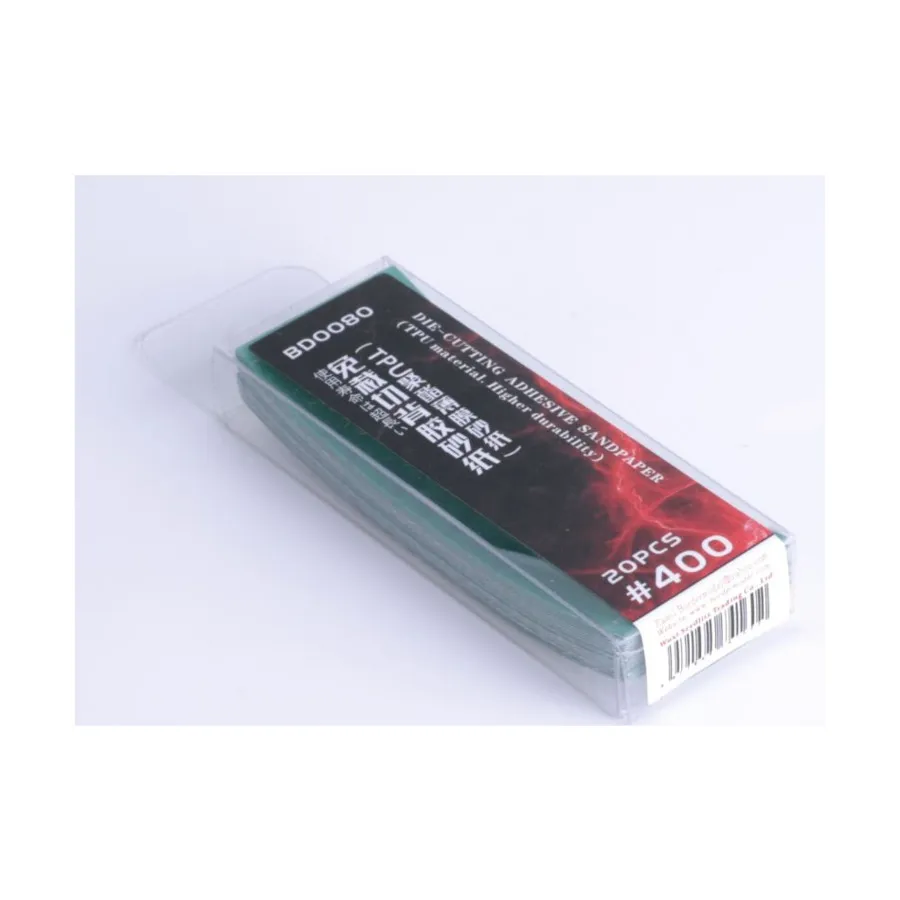 Клейкая наждачная бумага для высечки зернистостью 400 — материал ТПУ (20), Tools & Accessories (Border Models)
Клейкая наждачная бумага для высечки зернистостью 400 — материал ТПУ (20), Tools & Accessories (Border Models)