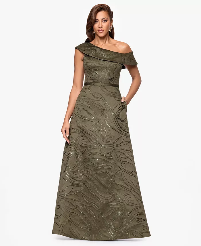 Женское жаккардовое длинное платье на одно плечо XSCAPE, зеленый
Женское жаккардовое длинное платье на одно плечо XSCAPE, зеленый