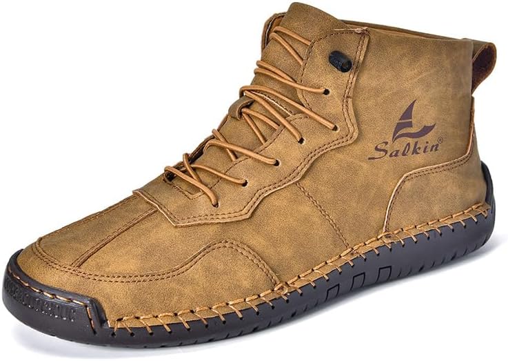 Мужские повседневные кожаные ботинки винтажные на шнуровке, высокие, легкие, нескользящие, для вождения, на плоской подошве Asifn, желтый
Мужские повседневные кожаные ботинки винтажные на шнуровке, высокие, легкие, нескользящие, для вождения, на плоской подошве Asifn, желтый