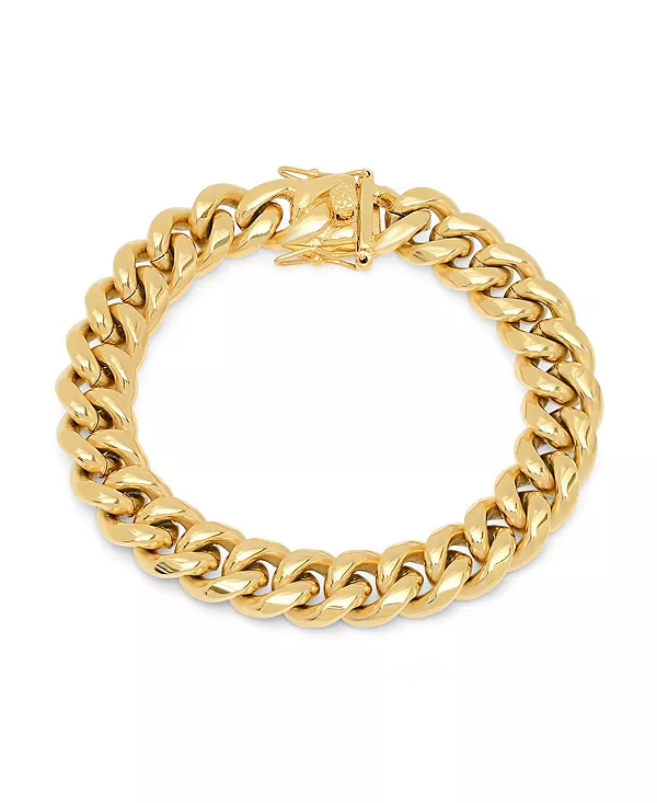 Мужской браслет-цепочка Miami Cuban из нержавеющей стали с покрытием из 18-каратного золота и застежкой-коробкой 12 мм Steeltime, gold
Мужской браслет-цепочка Miami Cuban из нержавеющей стали с покрытием из 18-каратного золота и застежкой-коробкой 12 мм Steeltime, gold