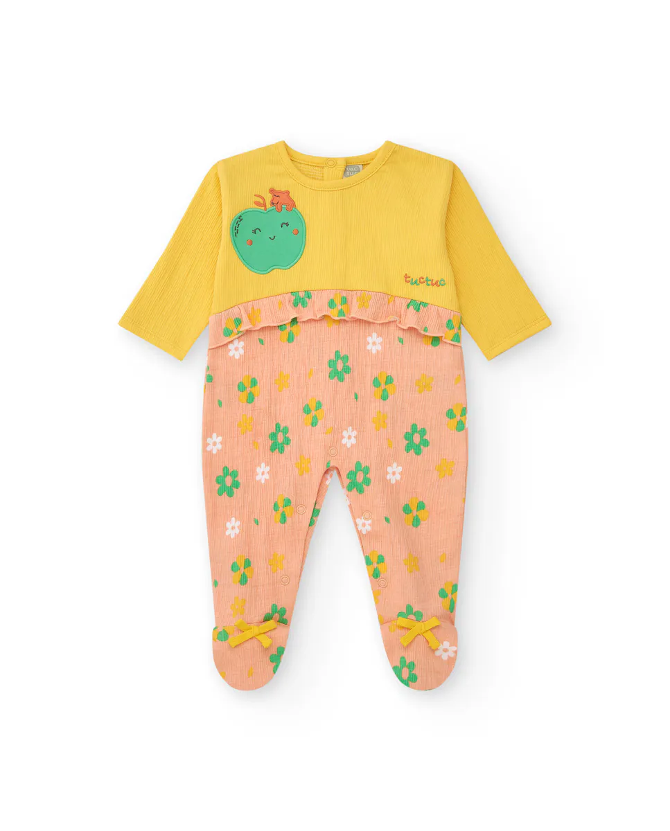 Длинный комбинезон для девочки с вышитым яблоком Tuc tuc, желтый
Длинный комбинезон для девочки с вышитым яблоком Tuc tuc, желтый