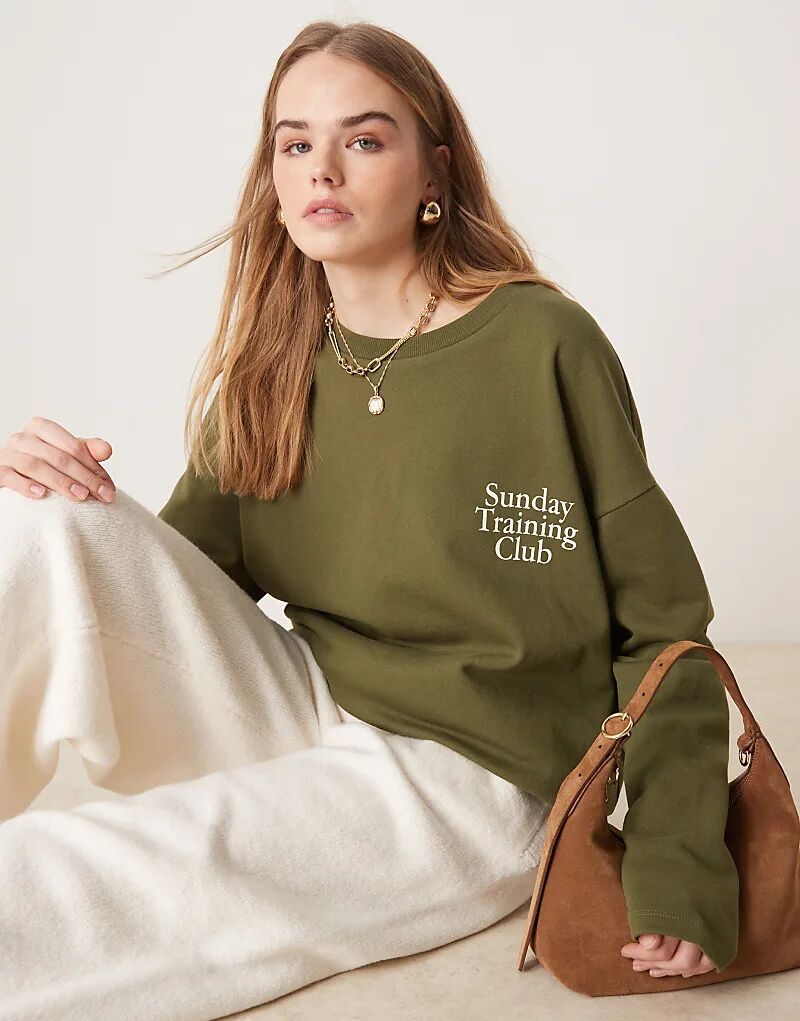 Свободный топ с длинными рукавами и принтом Sunday Training Club Puff в оливковом цвете ASOS DESIGN
Свободный топ с длинными рукавами и принтом Sunday Training Club Puff в оливковом цвете ASOS DESIGN