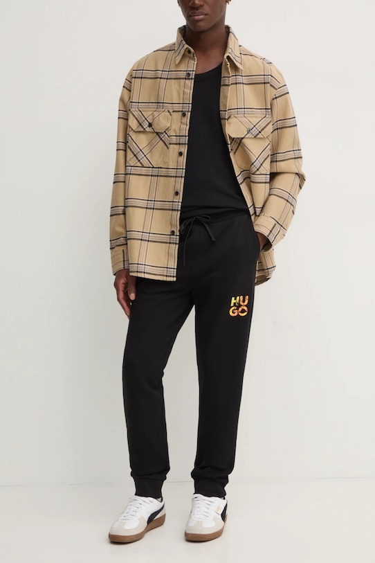 Хлопковые спортивные брюки Hugo, черный
Хлопковые спортивные брюки Hugo, черный