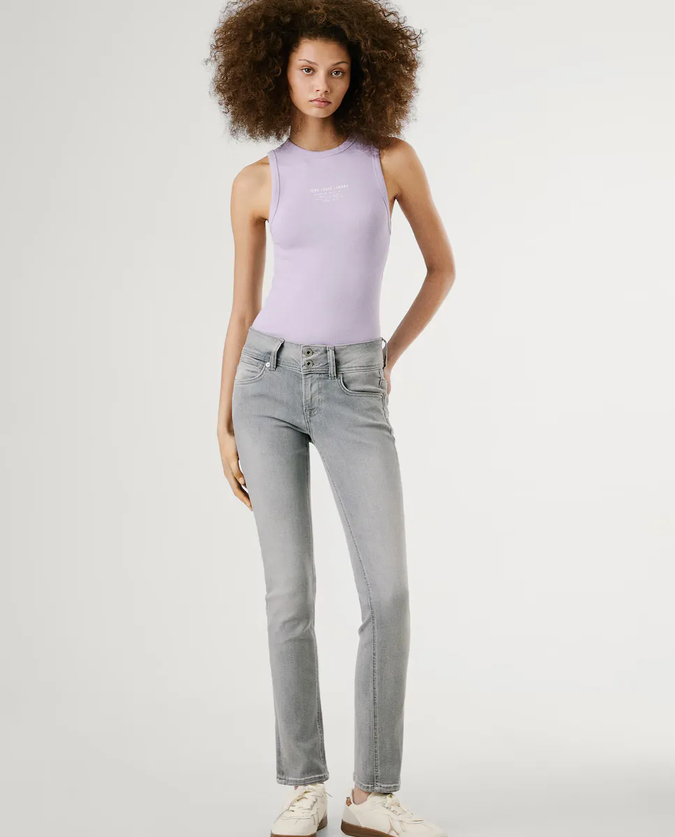 Женские прямые джинсы с низкой посадкой и двойной пуговицей на застежке Pepe Jeans, светло-серый
Женские прямые джинсы с низкой посадкой и двойной пуговицей на застежке Pepe Jeans, светло-серый