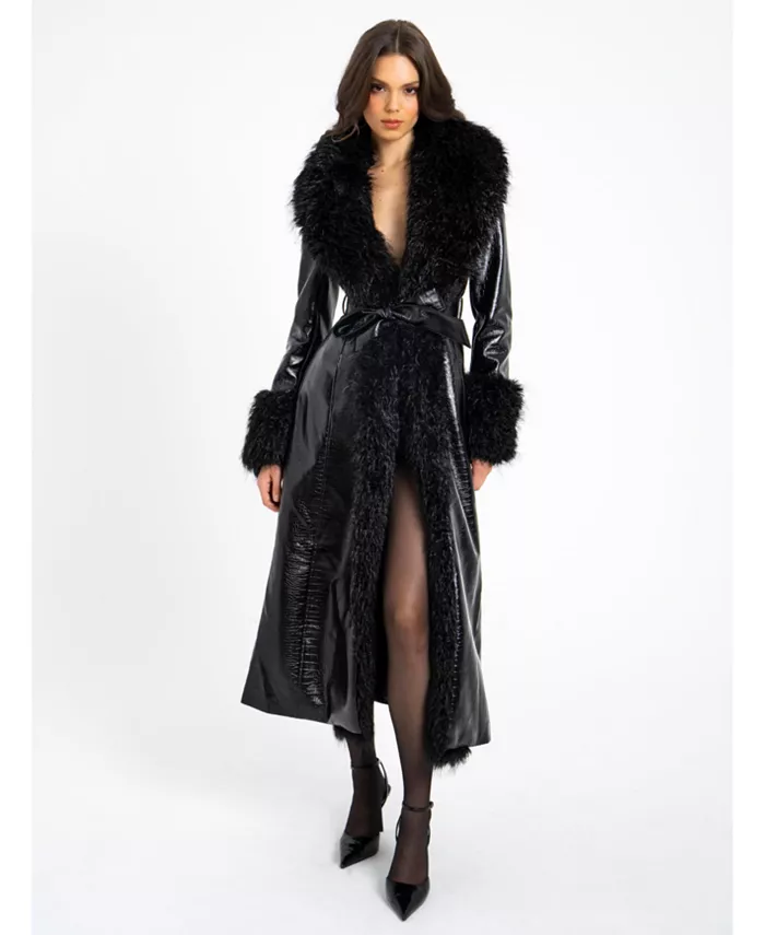 Женское черное пальто Zella из искусственной кожи крокодила с меховой отделкой Miss Circle, черный
Женское черное пальто Zella из искусственной кожи крокодила с меховой отделкой Miss Circle, черный