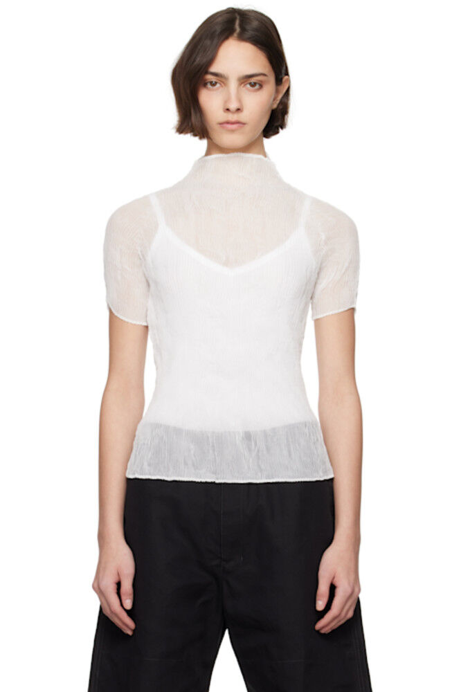 Белая шифоновая водолазка Twist BK/WT-56 ISSEY MIYAKE
Белая шифоновая водолазка Twist BK/WT-56 ISSEY MIYAKE