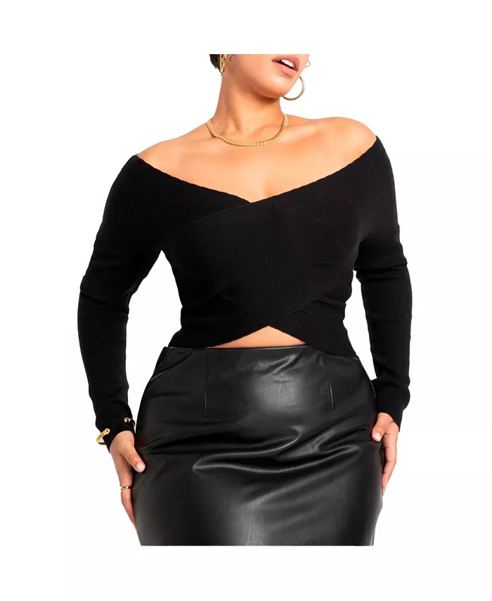 Женский плюс сайз укороченный кардиган с запахом Eloquii, черный
Женский плюс сайз укороченный кардиган с запахом Eloquii, черный