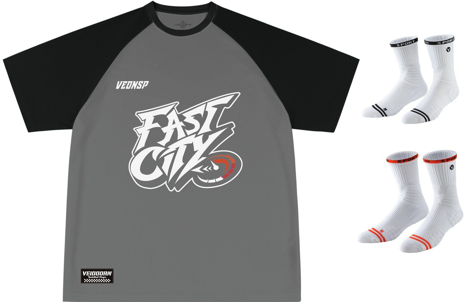 Футболка унисекс VEIDOORN, серый спид + 2 пары баскетбольных носков (случайный цвет стиля)
Футболка унисекс VEIDOORN, серый спид + 2 пары баскетбольных носков (случайный цвет стиля)