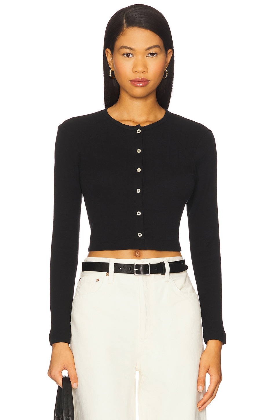 Короткий кардиган с ажурным узором Leset, black 
Короткий кардиган с ажурным узором Leset, black