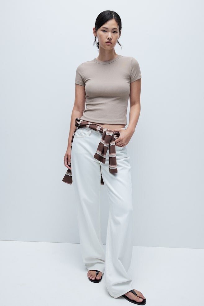 Рубчатая футболка H&M, серый
Рубчатая футболка H&M, серый