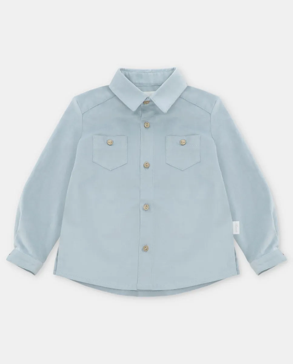 Бархатная детская рубашка светло-голубого цвета с серым оттенком Martín Aranda
Бархатная детская рубашка светло-голубого цвета с серым оттенком Martín Aranda
