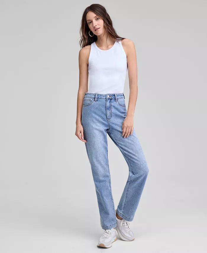 Женские джинсы с высокой посадкой, прямым кроем и вышивкой цветочным узором, длина до щиколотки And Now This, синий
Женские джинсы с высокой посадкой, прямым кроем и вышивкой цветочным узором, длина до щиколотки And Now This, синий