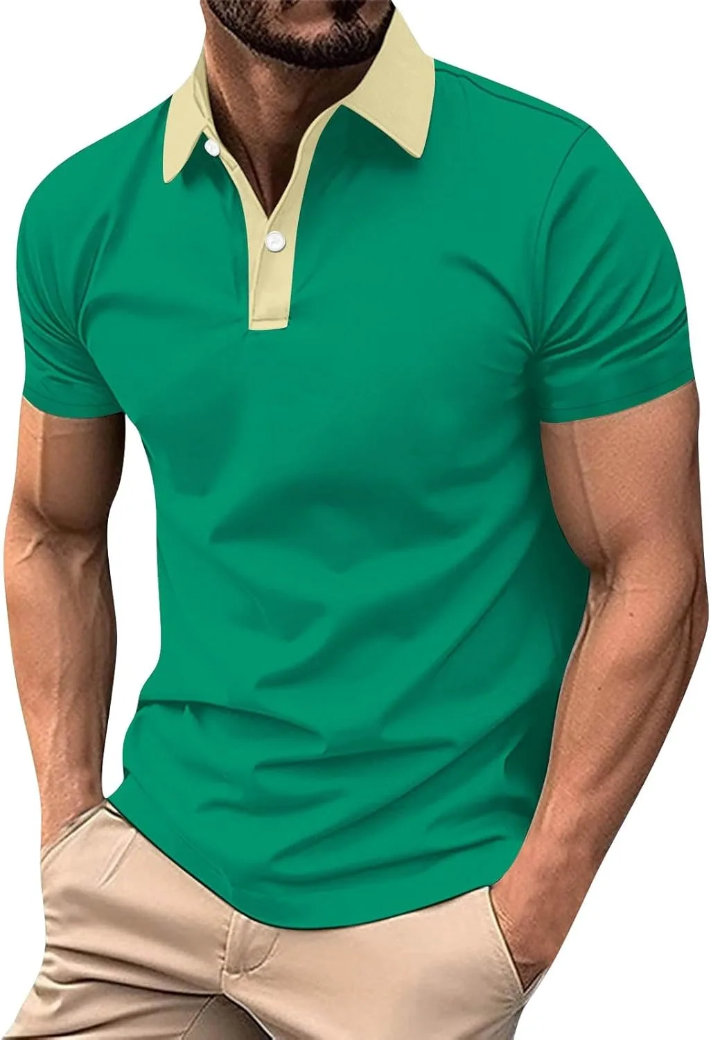 Мужская поло с коротким рукавом, классический крой, для гольфа
Мужская поло с коротким рукавом, классический крой, для гольфа