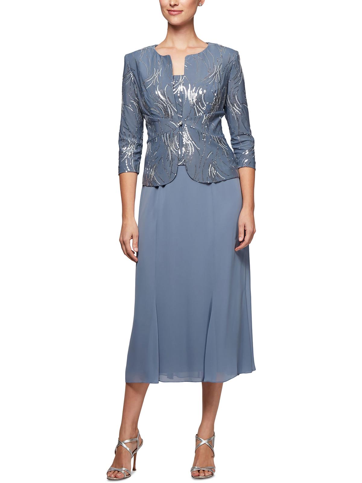 Petites Женская куртка миди платье из двух частей Alex Evenings, цвет steel blue
Petites Женская куртка миди платье из двух частей Alex Evenings, цвет steel blue