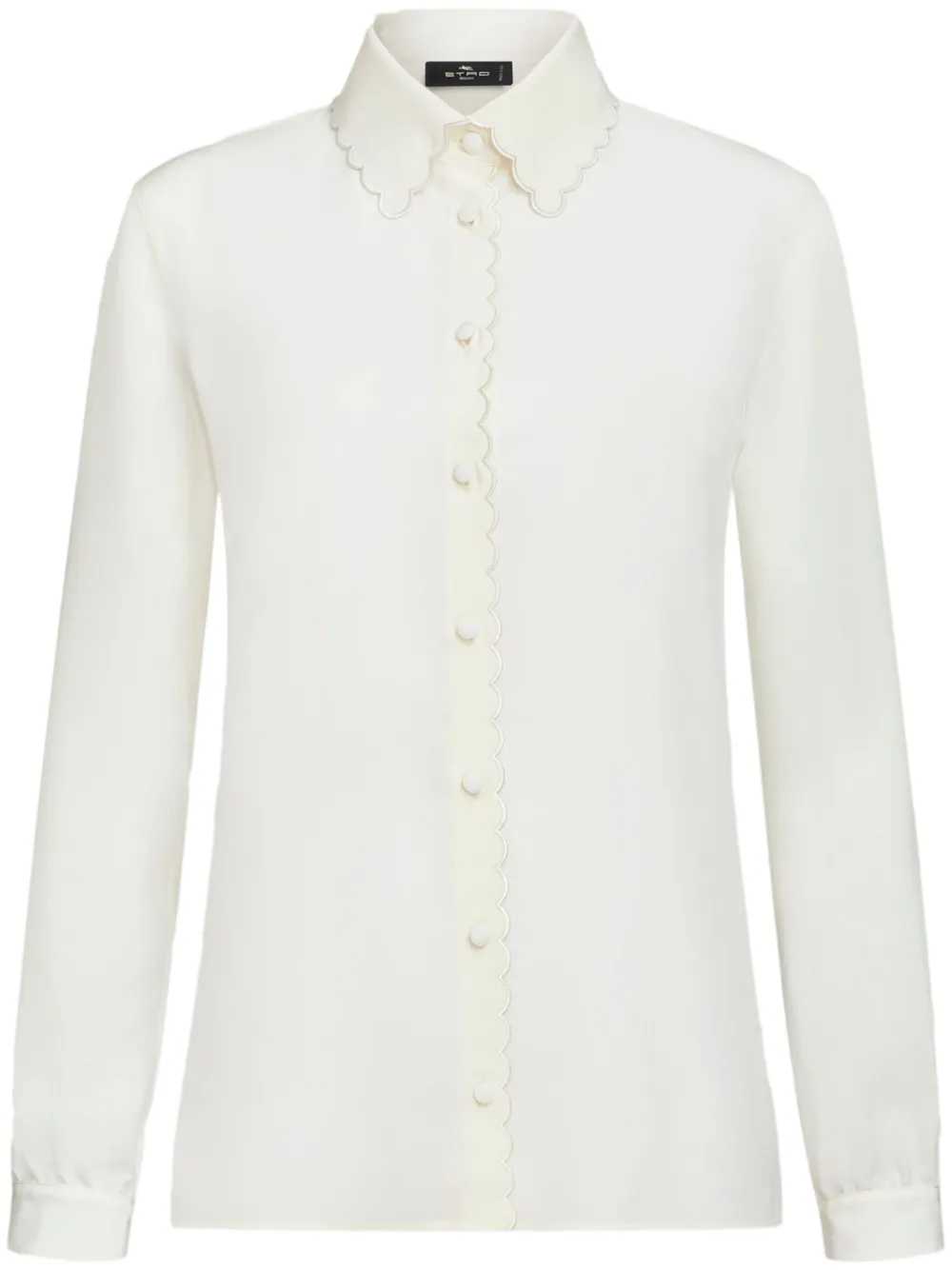 Крепдешиновая рубашка с фестонами ETRO, белый
Крепдешиновая рубашка с фестонами ETRO, белый