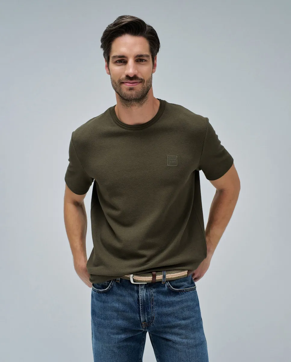 Мужская футболка с текстурой Salsa Jeans, темно-зеленый
Мужская футболка с текстурой Salsa Jeans, темно-зеленый