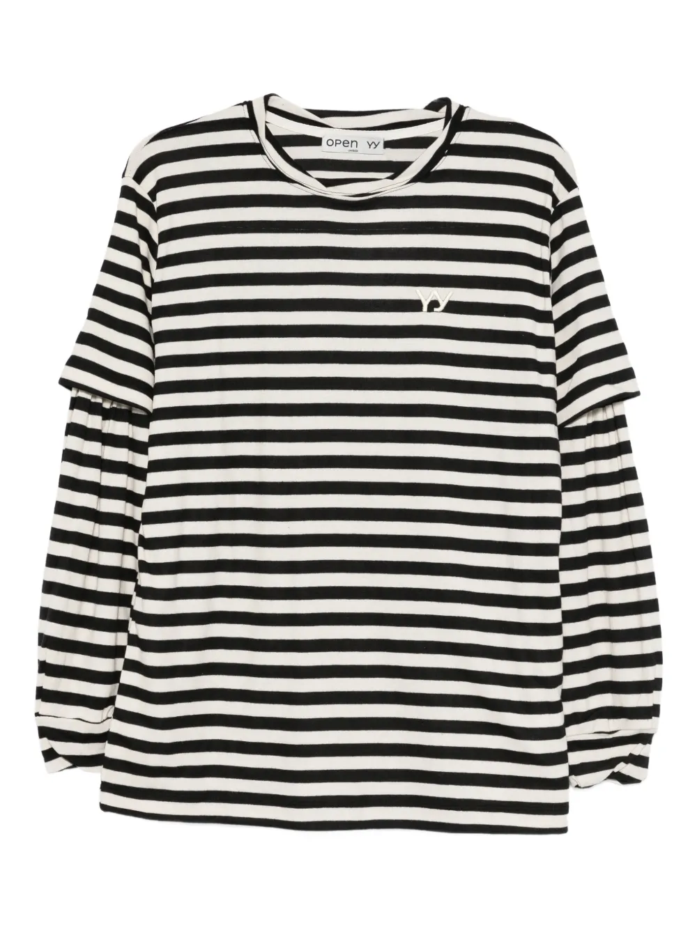 Многослойная футболка в полоску Open Yy, черный
Многослойная футболка в полоску Open Yy, черный