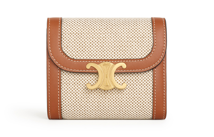 CELINE Женский кошелек из кожи с канвасом бежево-коричневый
CELINE Женский кошелек из кожи с канвасом бежево-коричневый