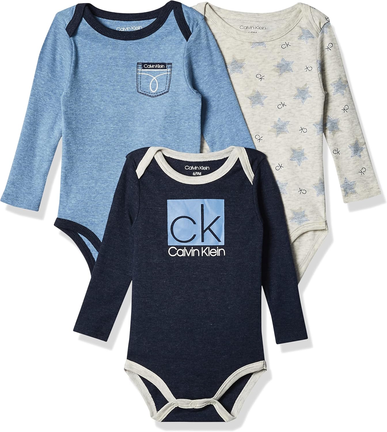 Комплект из 3 боди Calvin Klein для мальчиков, Medieval Blue/Oatmeal Heather/ Quiet Harbor
Комплект из 3 боди Calvin Klein для мальчиков, Medieval Blue/Oatmeal Heather/ Quiet Harbor