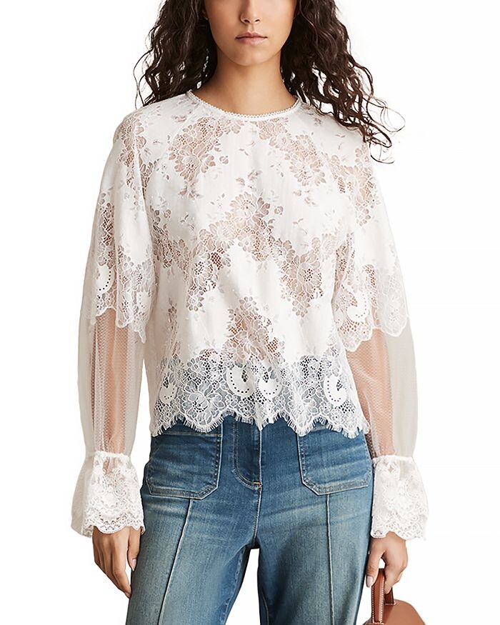 Кружевная блузка Эмилия REISS, слоновая кость/кремовый
Кружевная блузка Эмилия REISS, слоновая кость/кремовый