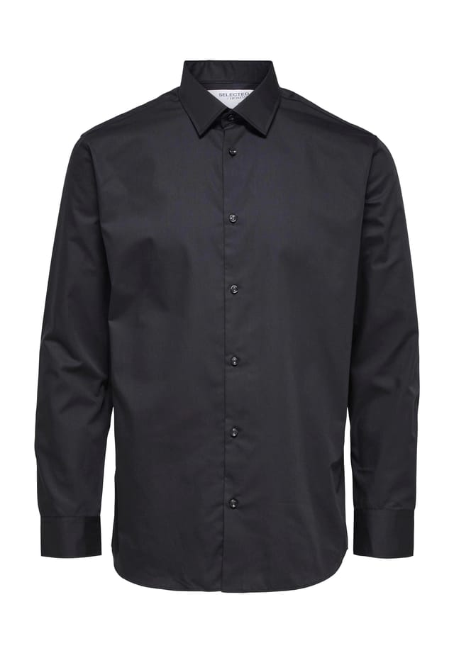 Рубашка деловая облегающая с воротником Кент хлопок Selected, черный
Рубашка деловая облегающая с воротником Кент хлопок Selected, черный