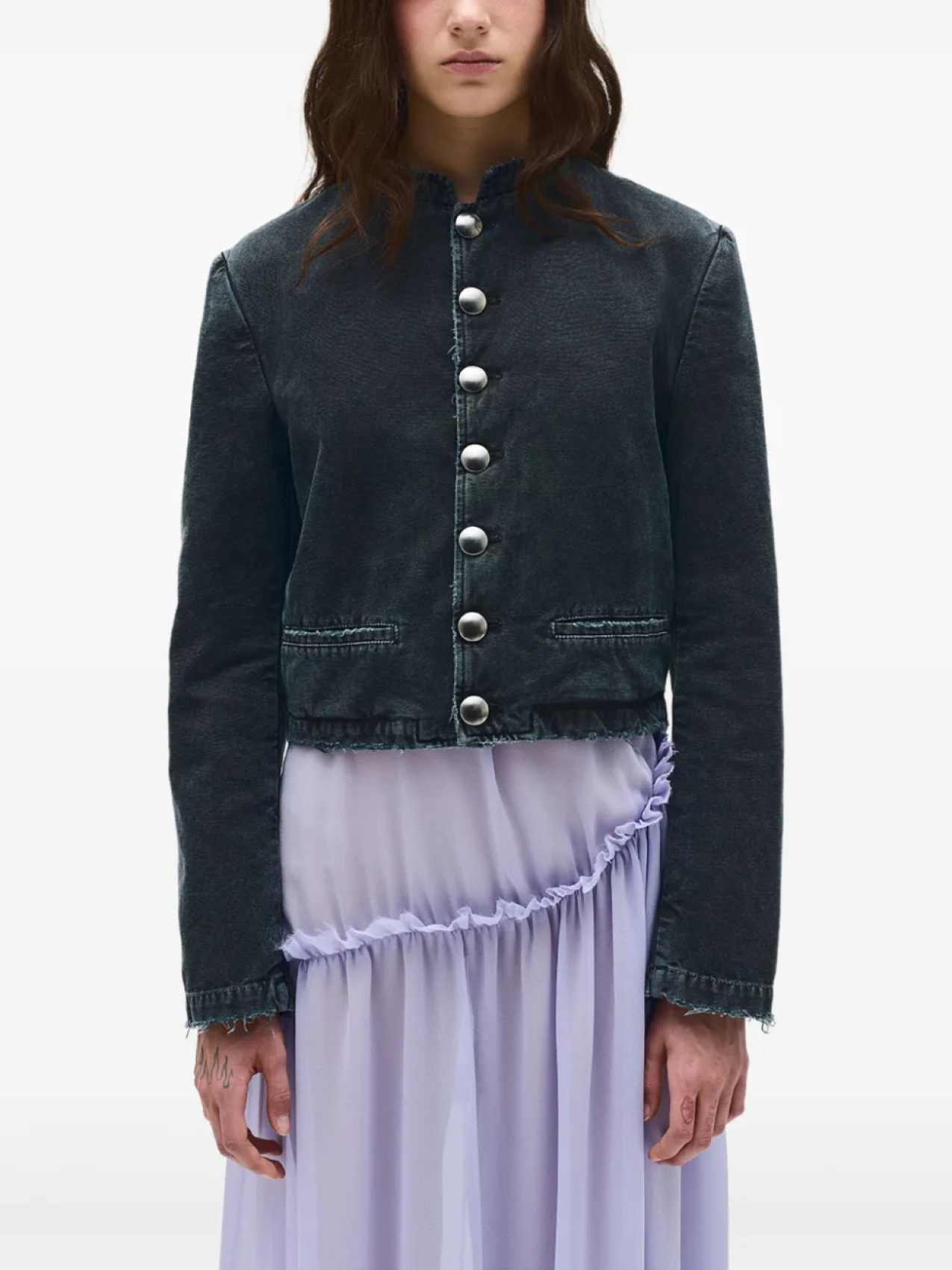 Ann Demeulemeester укороченная куртка, черный 
Ann Demeulemeester укороченная куртка, черный