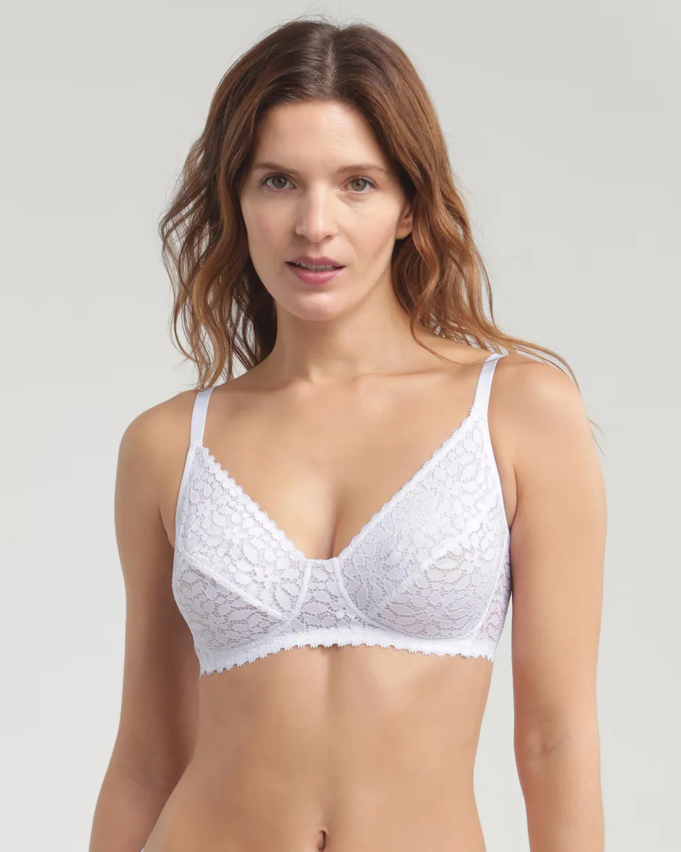 Ежедневный кружевной бюстгальтер без косточек Dentelle с цветочным принтом Dim, белый
Ежедневный кружевной бюстгальтер без косточек Dentelle с цветочным принтом Dim, белый