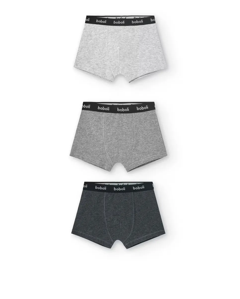 Набор из 3 однотонных боксеров для мальчиков с логотипом на талии Boboli, серый
Набор из 3 однотонных боксеров для мальчиков с логотипом на талии Boboli, серый