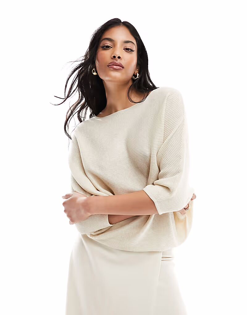Ребристый джемпер с рукавами «летучая мышь» кремового цвета Jdy
Ребристый джемпер с рукавами «летучая мышь» кремового цвета Jdy
