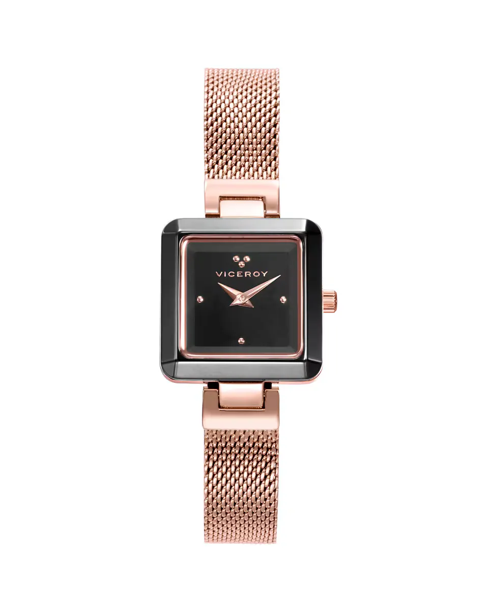 Женские часы Керамический корпус и миланская стальная сетка розового цвета Ip Viceroy 
Женские часы Керамический корпус и миланская стальная сетка розового цвета Ip Viceroy