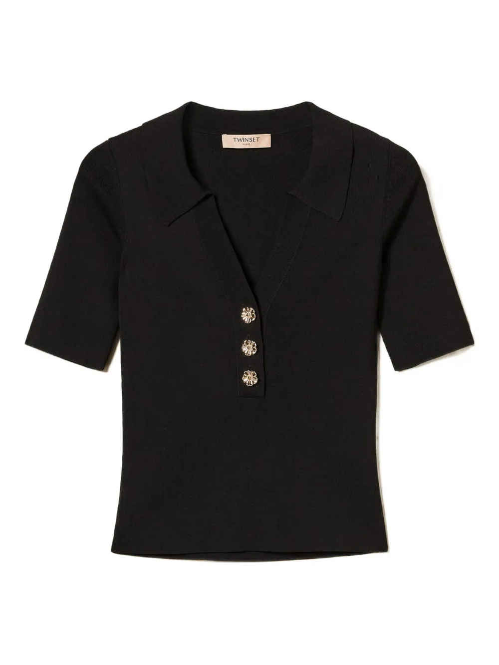 Поло с драгоценными пуговицами TWINSET, черный
Поло с драгоценными пуговицами TWINSET, черный