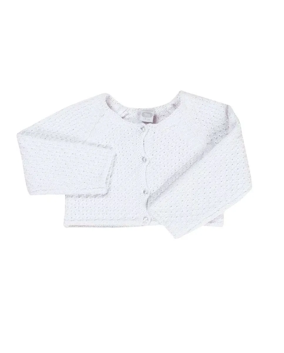 Трикотажная куртка для девочки с застежкой на пуговицы Dadati, белый
Трикотажная куртка для девочки с застежкой на пуговицы Dadati, белый
