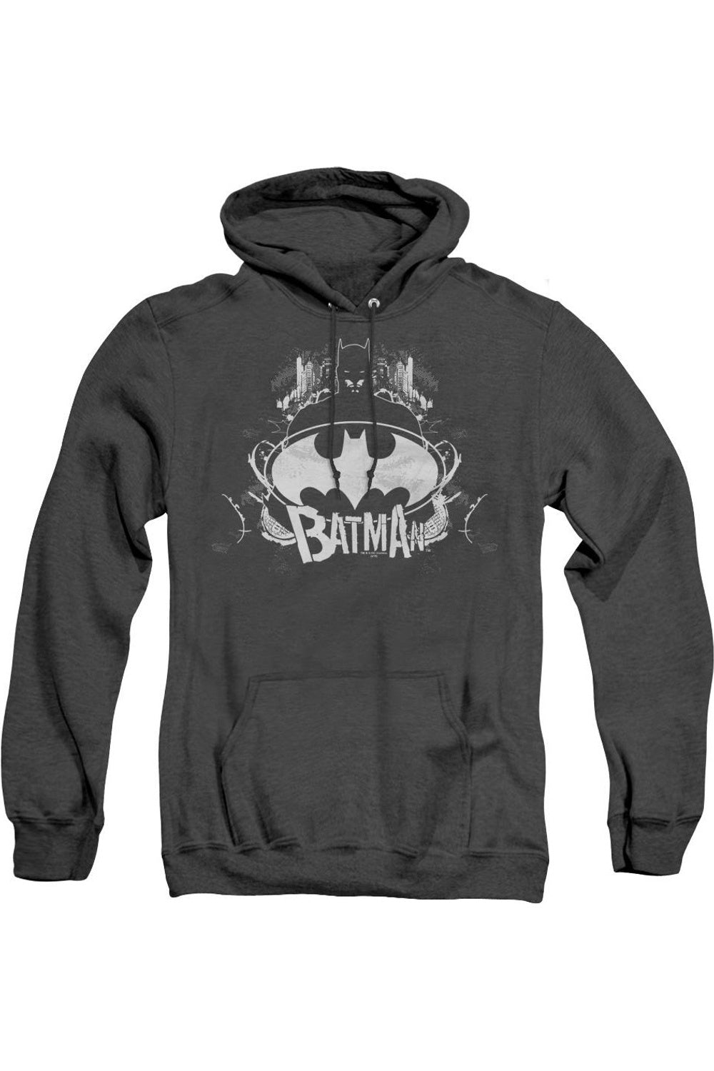 Толстовка с капюшоном Batman Grim & Gritty для взрослых Heather Gildan, черный 
Толстовка с капюшоном Batman Grim & Gritty для взрослых Heather Gildan, черный