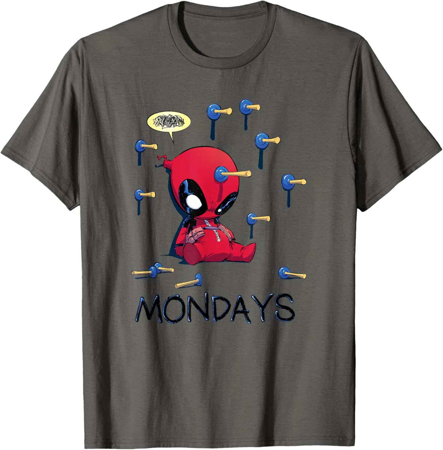 Ретро-футболка Marvel Comics Deadpool Monday Darts Game, серая
Ретро-футболка Marvel Comics Deadpool Monday Darts Game, серая