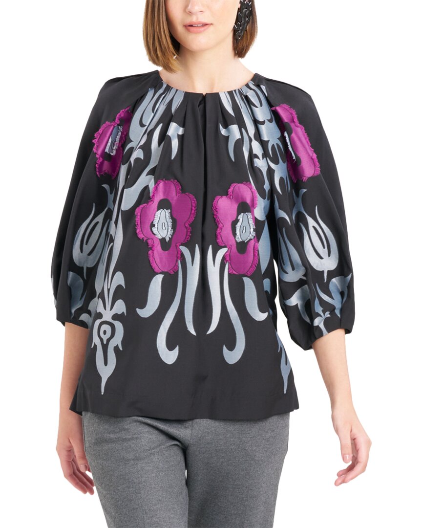 Жаккардовый плиссированный топ Natori Suzani, черный
Жаккардовый плиссированный топ Natori Suzani, черный