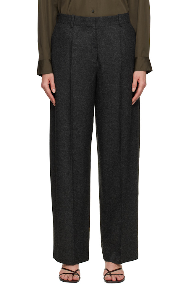 Toteme Серые широкие фланелевые брюки
Toteme Серые широкие фланелевые брюки