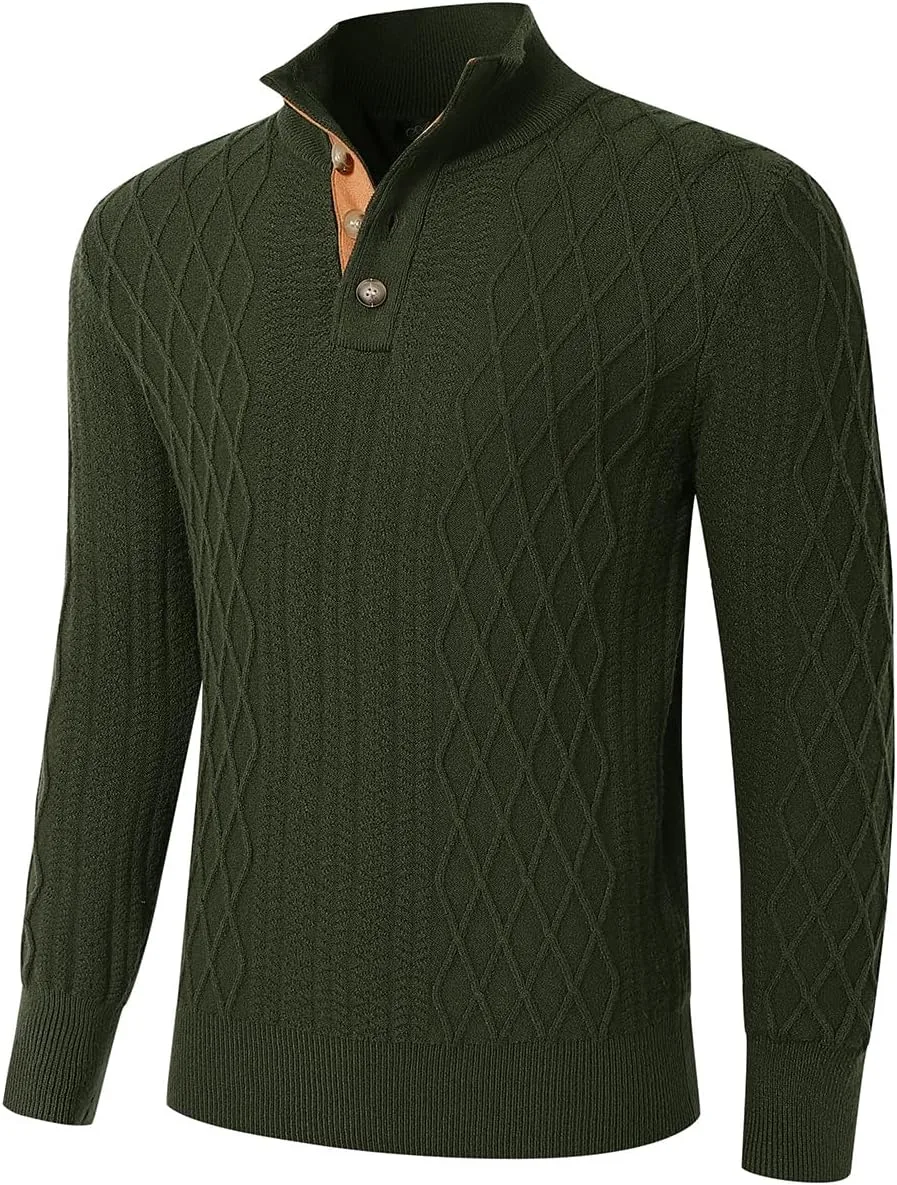 Мужской свитер Auxo с кабельной вязкой и воротником стойкой
Мужской свитер Auxo с кабельной вязкой и воротником стойкой