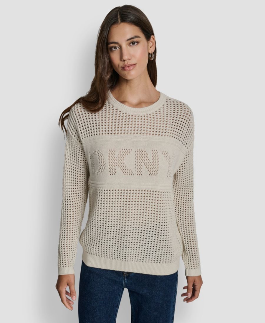Укороченный свитер с длинными рукавами и круглым вырезом DKNY Jeans, Eggnog/ Silver
Укороченный свитер с длинными рукавами и круглым вырезом DKNY Jeans, Eggnog/ Silver