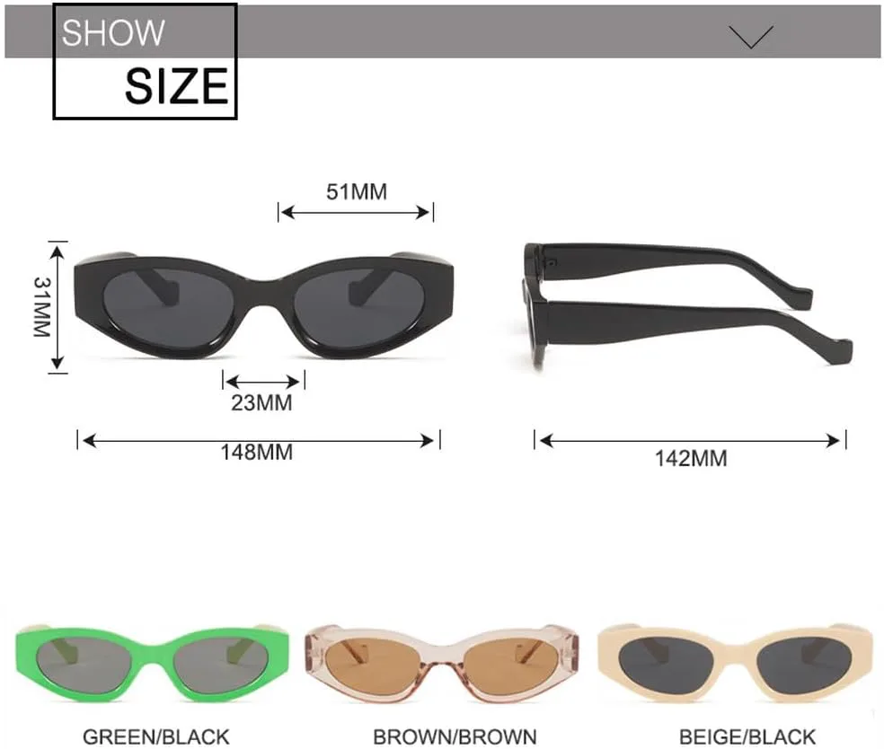 Винтажные солнцезащитные очки 2027 года, маленькие, для женщин и мужчин, модные, в стиле панк, овальные, с защитой от УФ-излучения UV400 MTZJH, Green-greenblack
Винтажные солнцезащитные очки 2027 года, маленькие, для женщин и мужчин, модные, в стиле панк, овальные, с защитой от УФ-излучения UV400 MTZJH, Green-greenblack