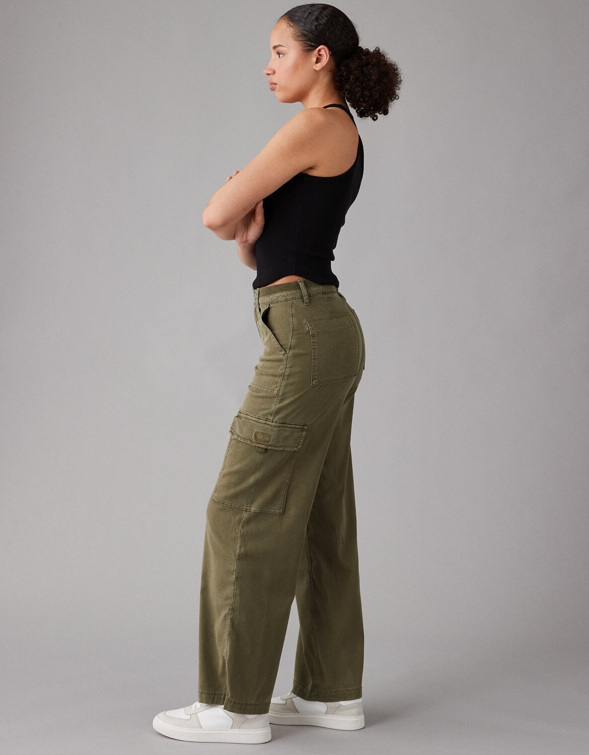Мешковатые широкие брюки-карго AE Stretch Curvy с очень высокой талией American Eagle Outfitters, оливковый
Мешковатые широкие брюки-карго AE Stretch Curvy с очень высокой талией American Eagle Outfitters, оливковый