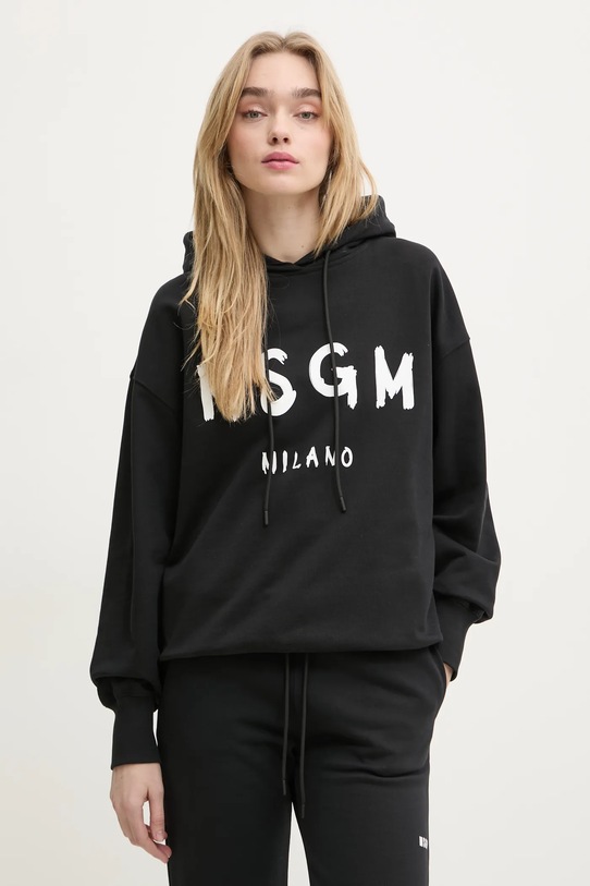 Хлопковая толстовка Msgm, черный
Хлопковая толстовка Msgm, черный