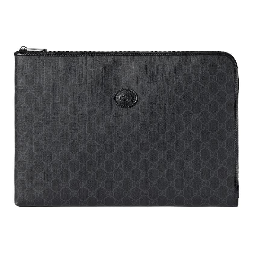 Сумка-портфель среднего размера унисекс черная с кожаной клатч-вставкой GUCCI
Сумка-портфель среднего размера унисекс черная с кожаной клатч-вставкой GUCCI