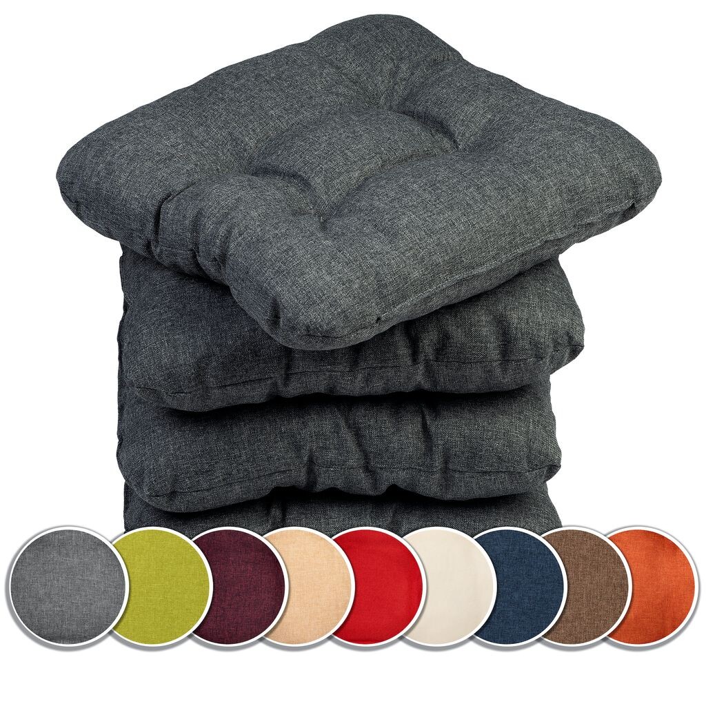 Набор Sunnypillow из 4 подушек для стульев 40 x 40 см, удобная мягкая подушка шириной 8 см для стульев/скамек в доме и в саду. Подушка для сиденья. Подушка для сиденья. Садовая подушка. Много цветов на выбор: синий. MC.Sammler, серый
Набор Sunnypillow из 4 подушек для стульев 40 x 40 см, удобная мягкая подушка шириной 8 см для стульев/скамек в доме и в саду. Подушка для сиденья. Подушка для сиденья. Садовая подушка. Много цветов на выбор: синий. MC.Sammler, серый