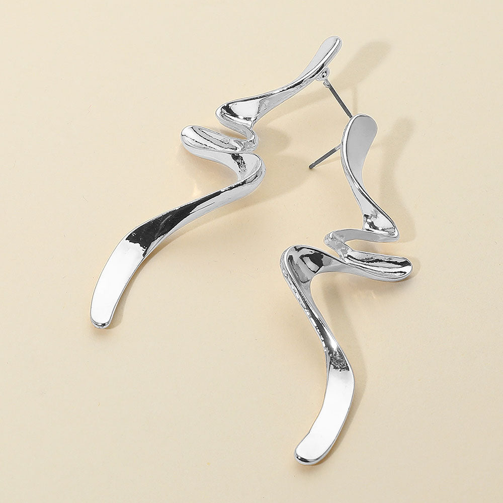 Серьги-капли «Абстрактная волна» Fashnzfab, Rhodium
Серьги-капли «Абстрактная волна» Fashnzfab, Rhodium