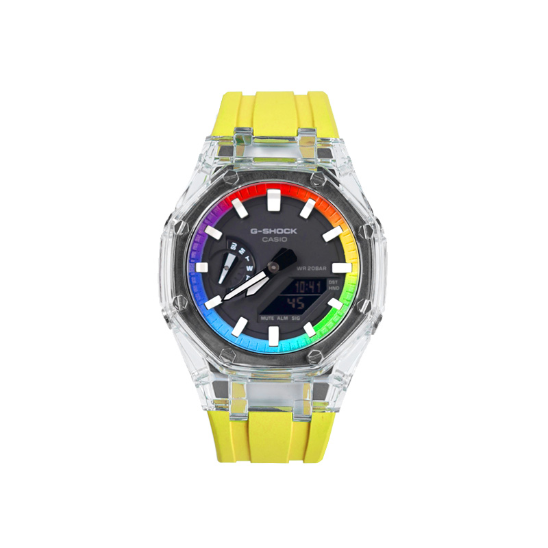 CASIO Часы Unisex Liquid Crystal/Analog Dual Display Series 48.5mm Black Watch, Rainbow Paradise Glacier Yellow
CASIO Часы Unisex Liquid Crystal/Analog Dual Display Series 48.5mm Black Watch, Rainbow Paradise Glacier Yellow