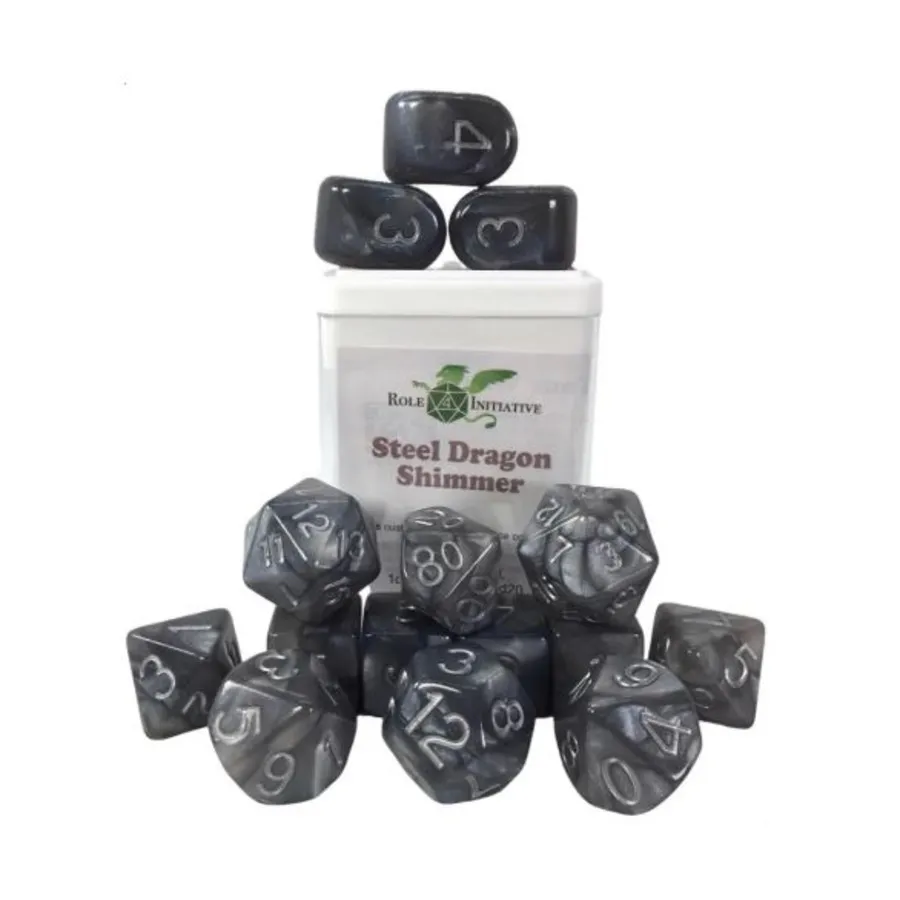 Poly Set Steel Dragon Shimmer с Arch'd4, металлизированные чернила (15), Game Dice - Shimmer (Role 4 Initiative)
Poly Set Steel Dragon Shimmer с Arch'd4, металлизированные чернила (15), Game Dice - Shimmer (Role 4 Initiative)