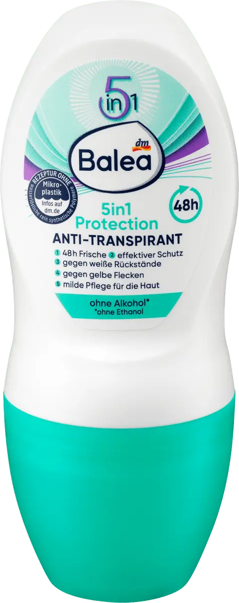 Антитранспирант Део Шариковый 5в1 Защита 50мл Balea 
Антитранспирант Део Шариковый 5в1 Защита 50мл Balea